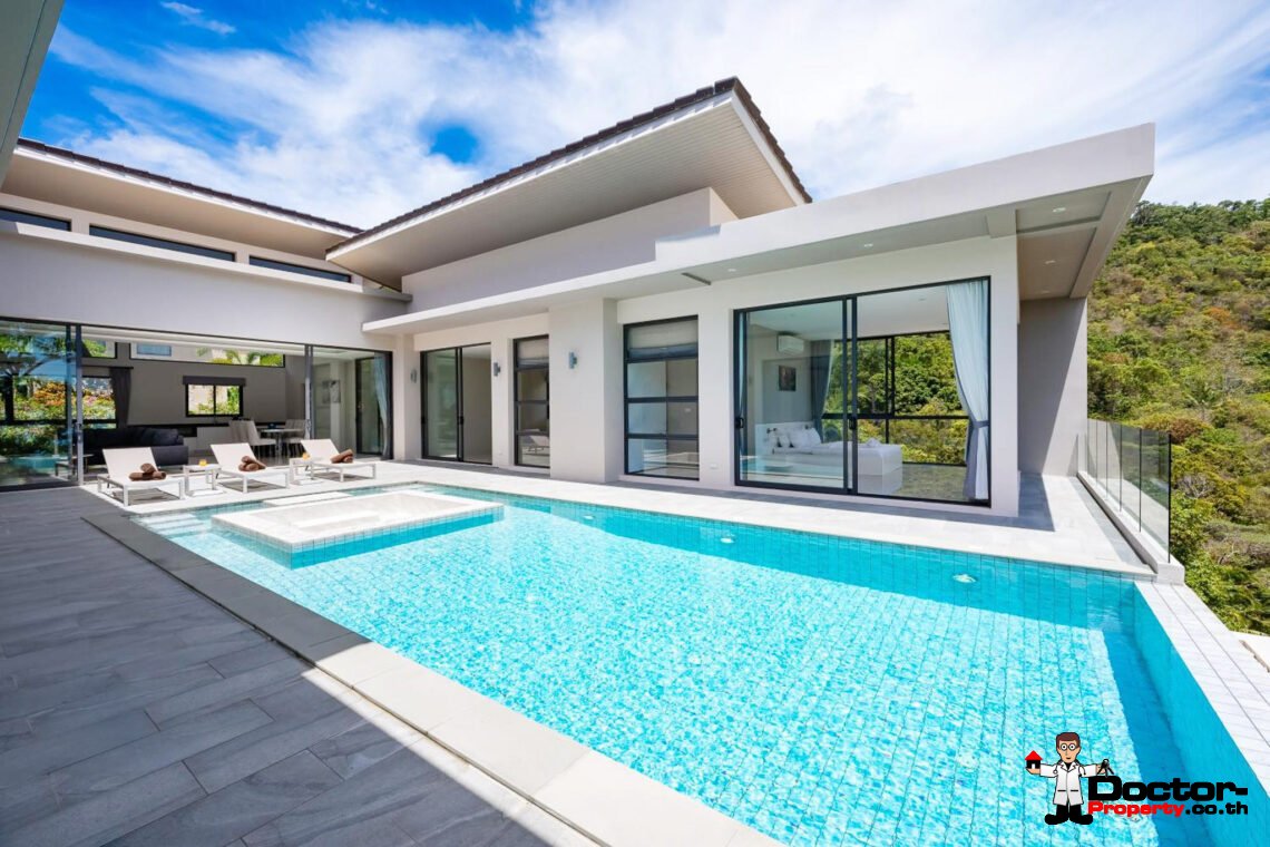 4 Bedroom Pool Villa with Sea View in Bang Por, Koh Samui – For Sale