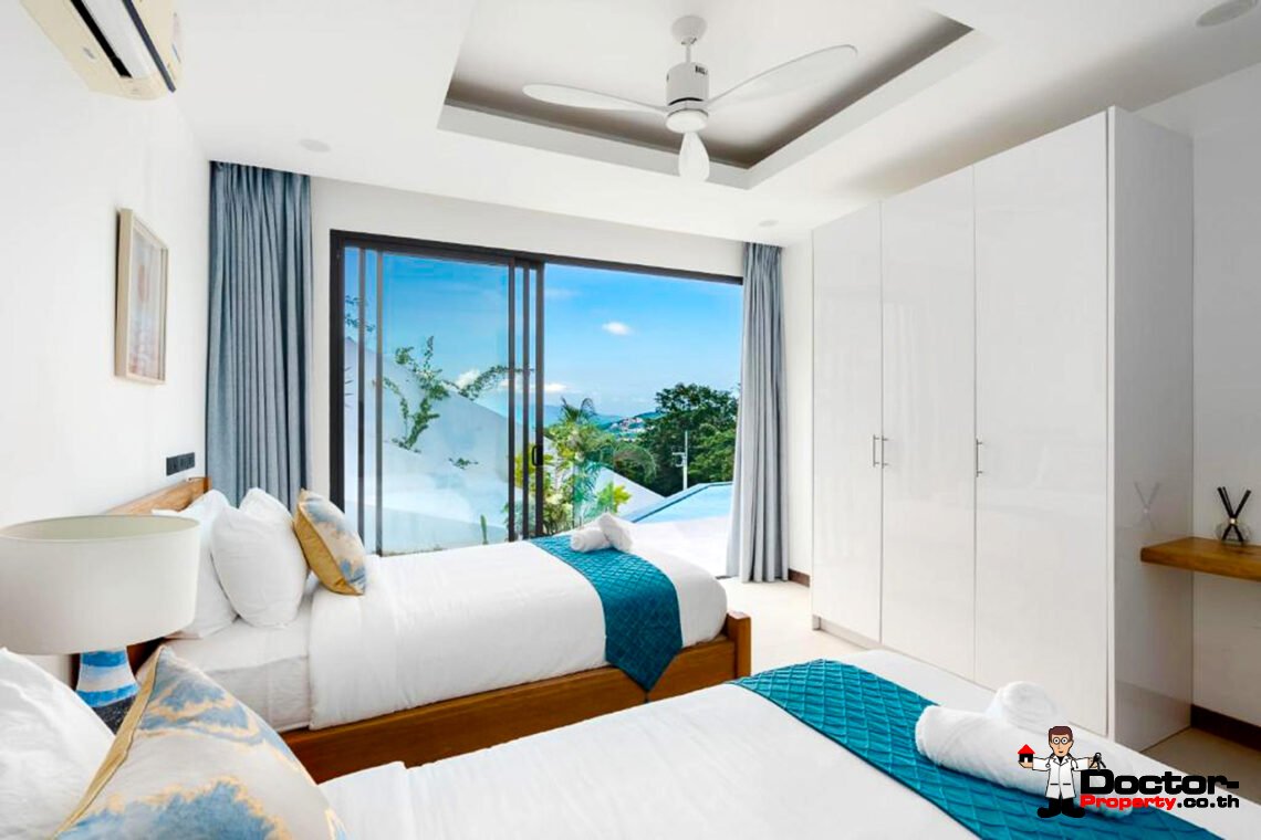 3 Bedroom Pool Villa with Sea View in Bo Phut, Koh Samui – For Sale