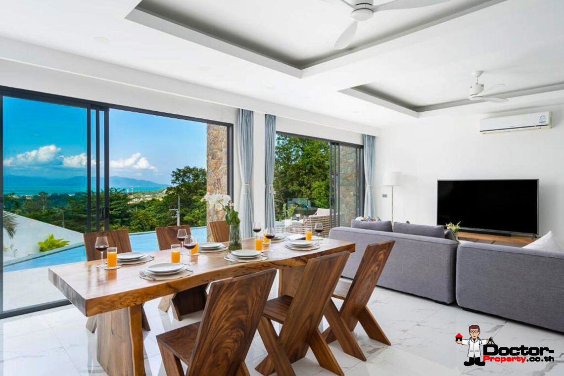 3 Bedroom Pool Villa with Sea View in Bo Phut, Koh Samui – For Sale