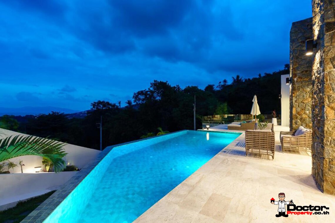 3 Bedroom Pool Villa with Sea View in Bo Phut, Koh Samui – For Sale