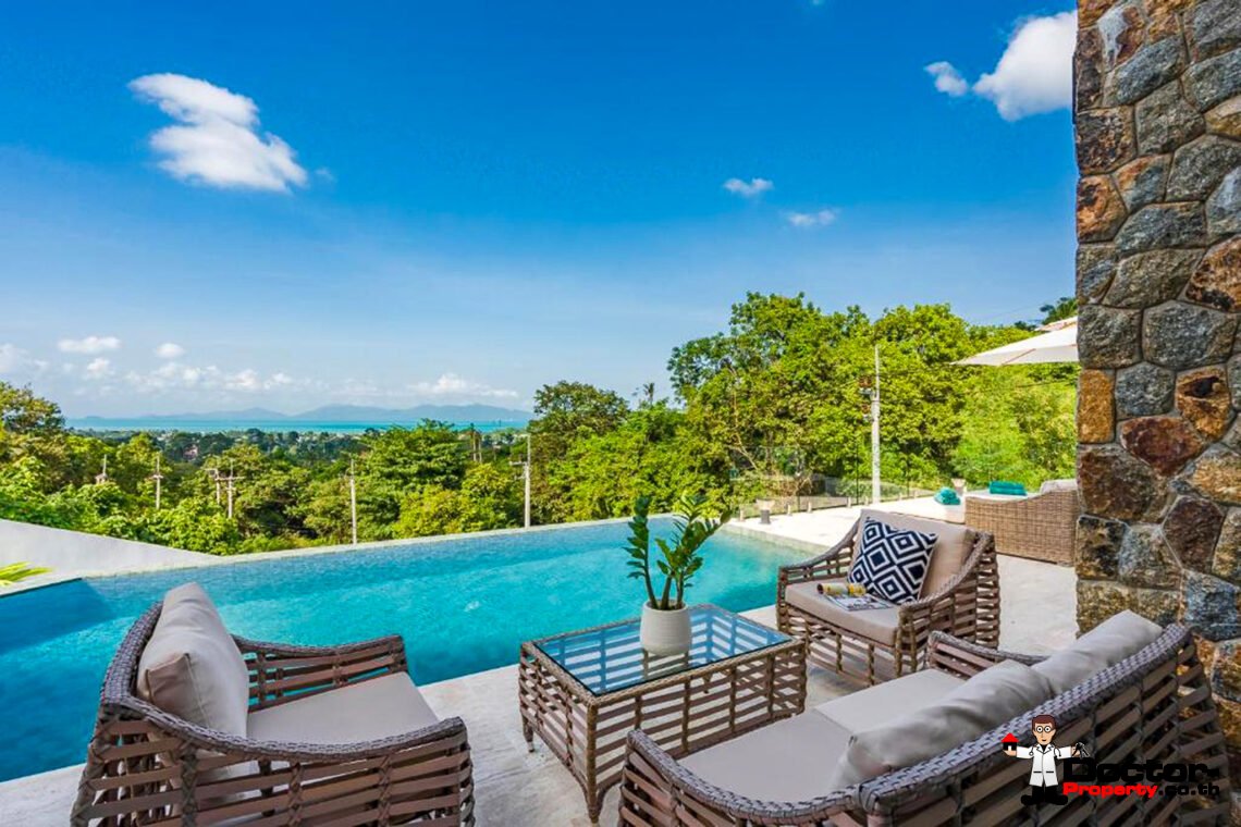 3 Bedroom Pool Villa with Sea View in Bo Phut, Koh Samui – For Sale
