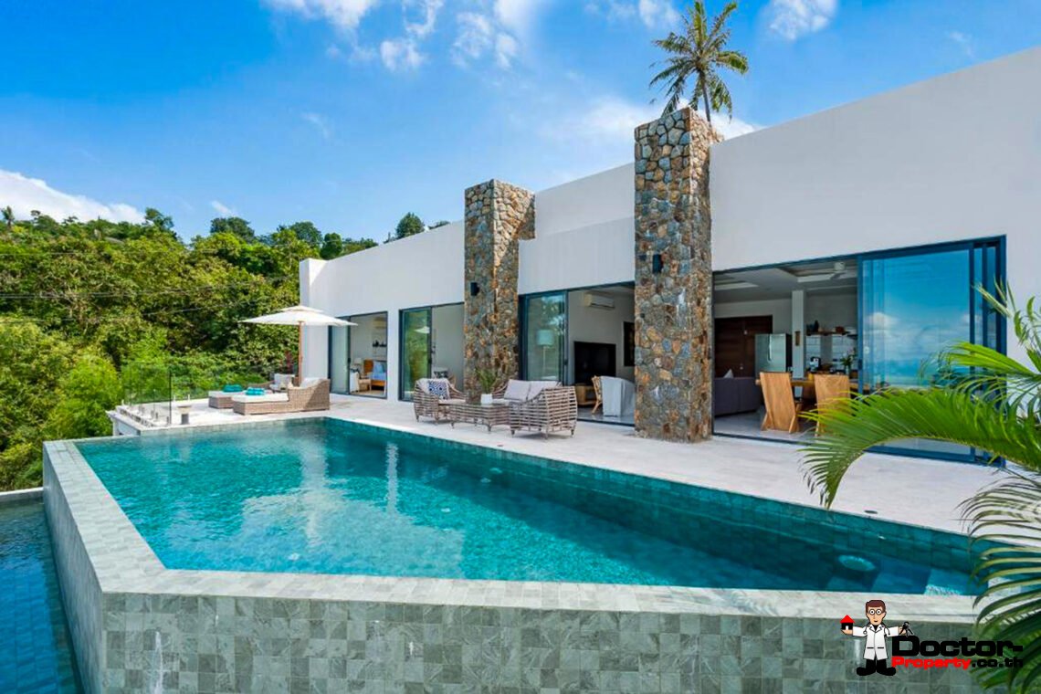 3 Bedroom Pool Villa with Sea View in Bo Phut, Koh Samui – For Sale