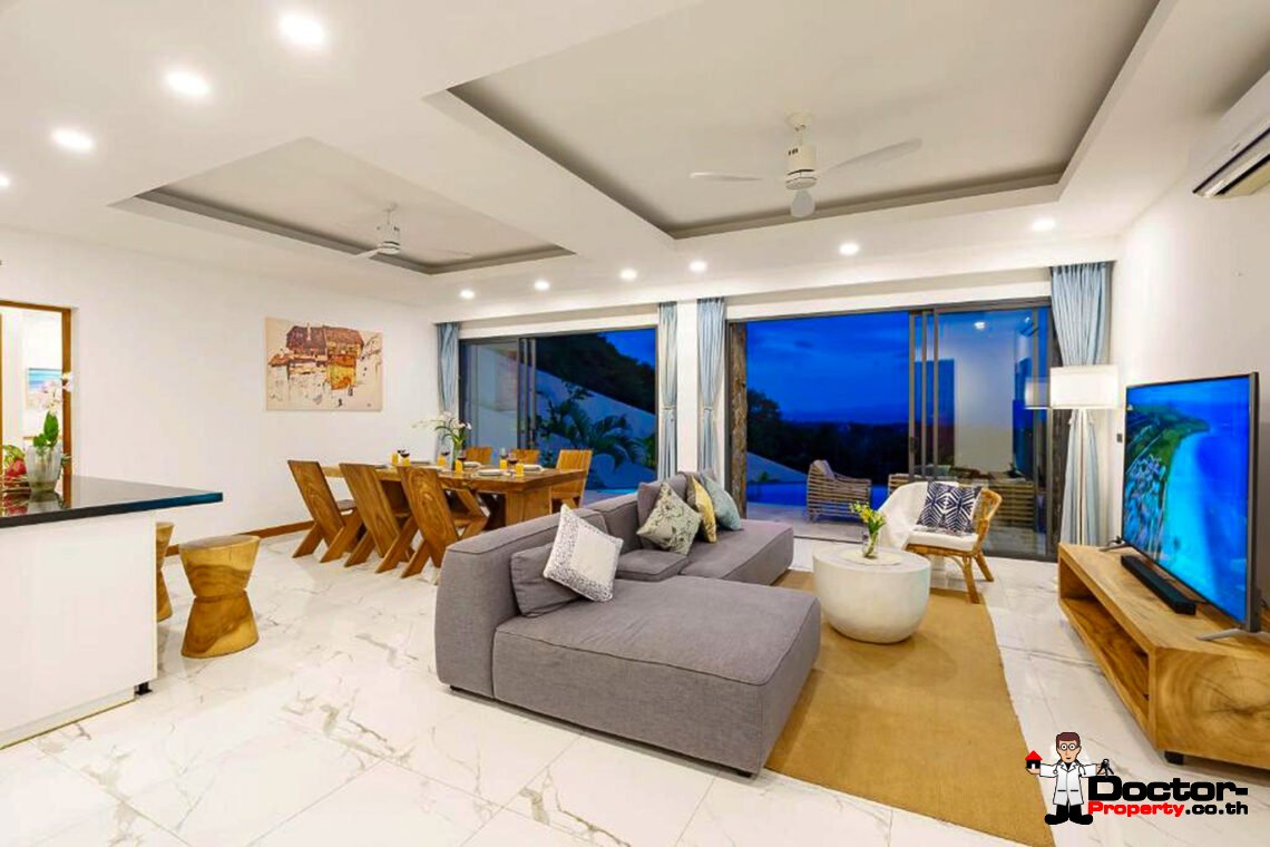 3 Bedroom Pool Villa with Sea View in Bo Phut, Koh Samui – For Sale