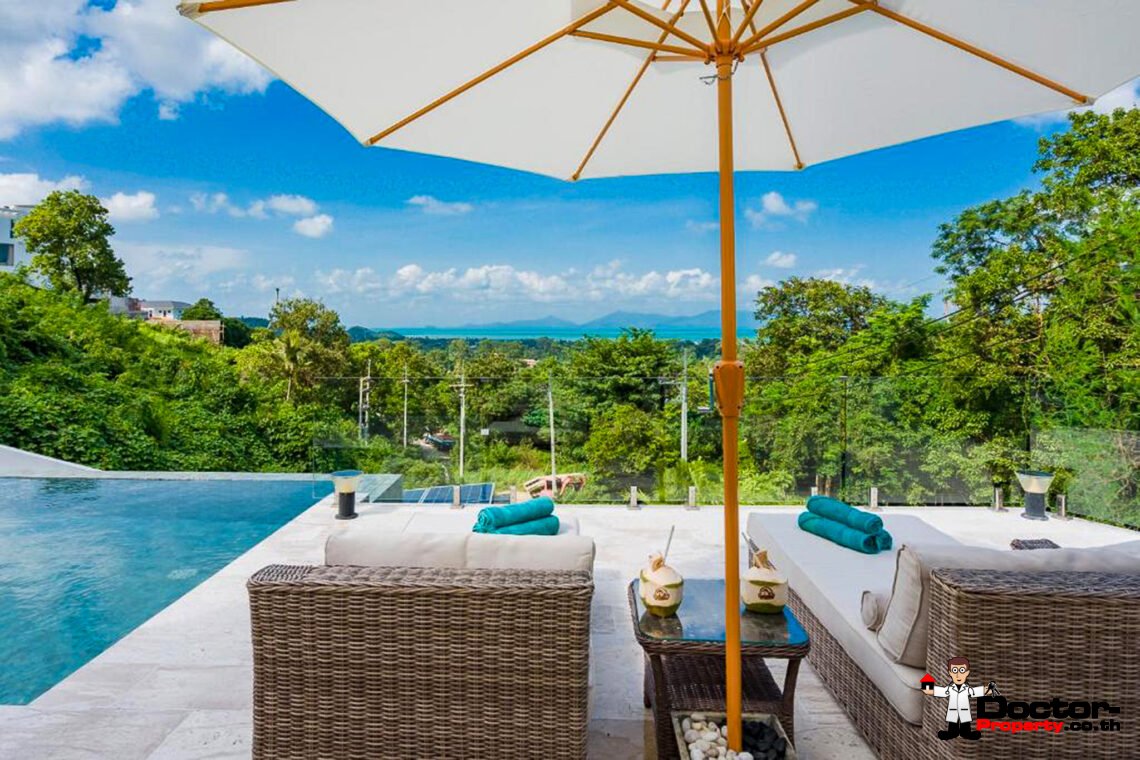 3 Bedroom Pool Villa with Sea View in Bo Phut, Koh Samui – For Sale