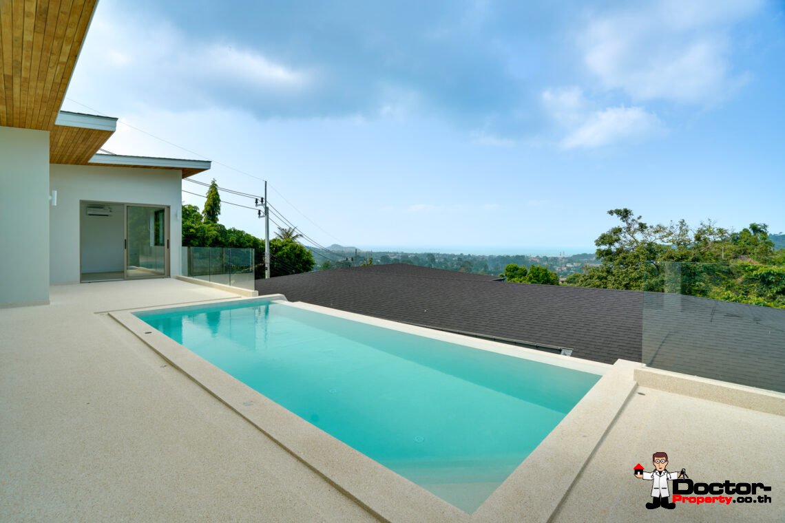 3 Bedroom Pool Villa with Sea View in Bo Phut, Koh Samui – For Sale