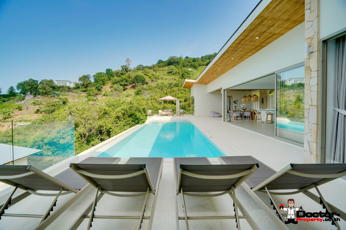 Modern 3 Bedroom Pool Villa with Sea View in Bo Phut, Koh Samui – For Sale