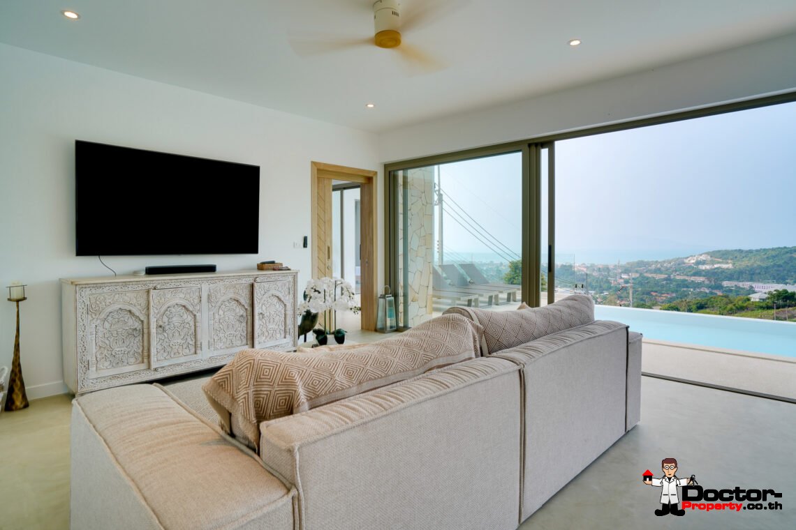 Modern 3 Bedroom Pool Villa with Sea View in Bo Phut, Koh Samui – For Sale