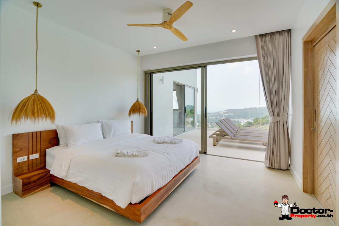 Modern 3 Bedroom Pool Villa with Sea View in Bo Phut, Koh Samui – For Sale
