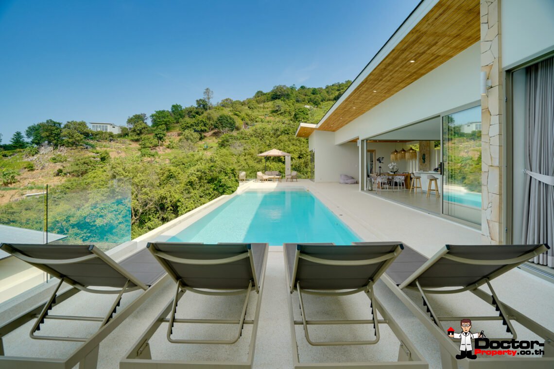 Modern 3 Bedroom Pool Villa with Sea View in Bo Phut, Koh Samui – For Sale