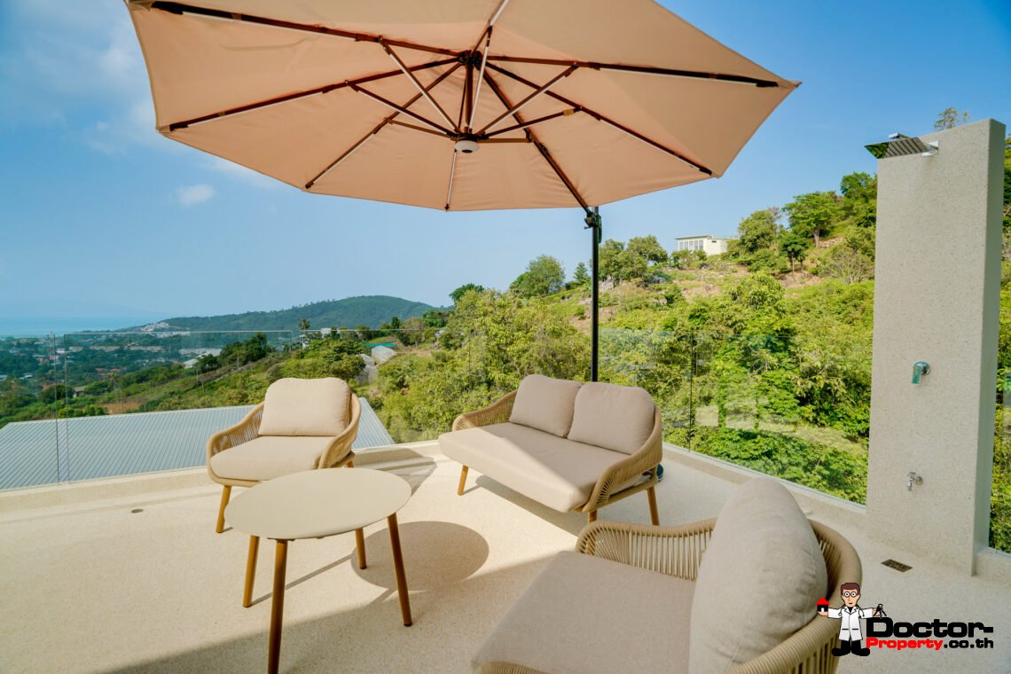 Modern 3 Bedroom Pool Villa with Sea View in Bo Phut, Koh Samui – For Sale