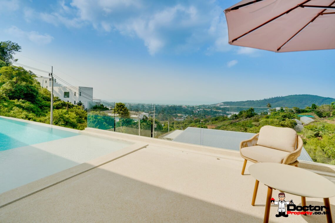 Modern 3 Bedroom Pool Villa with Sea View in Bo Phut, Koh Samui – For Sale