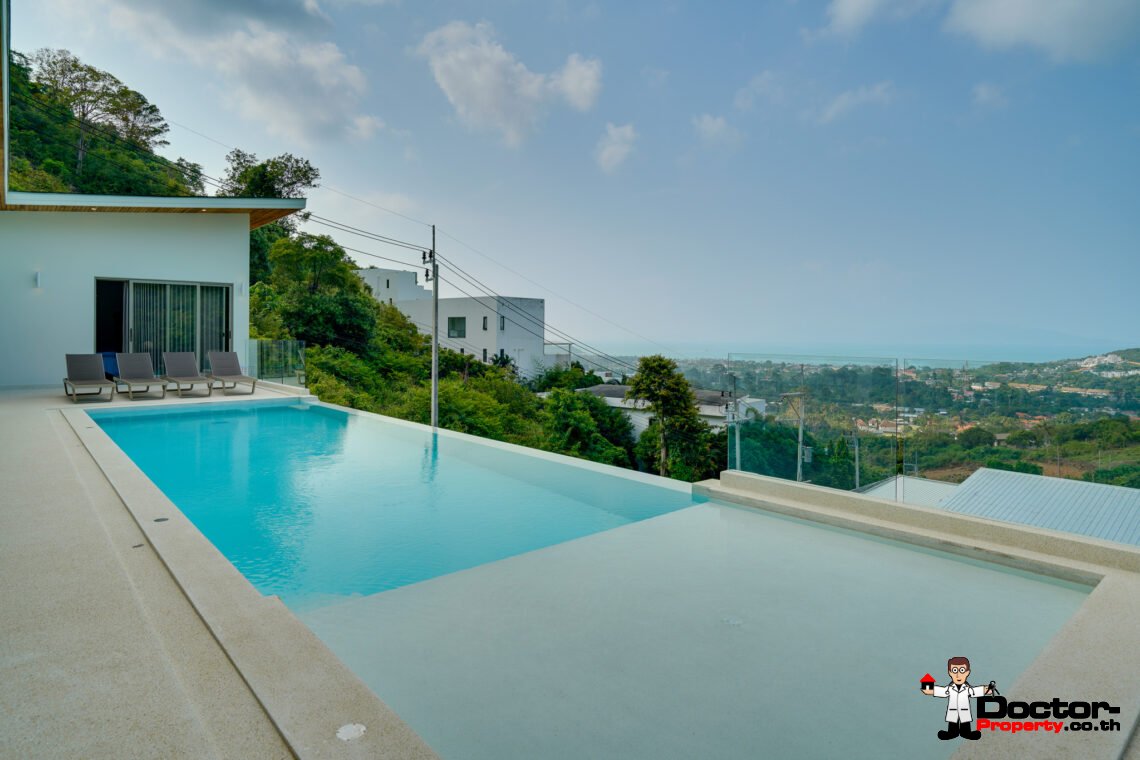 Modern 3 Bedroom Pool Villa with Sea View in Bo Phut, Koh Samui – For Sale