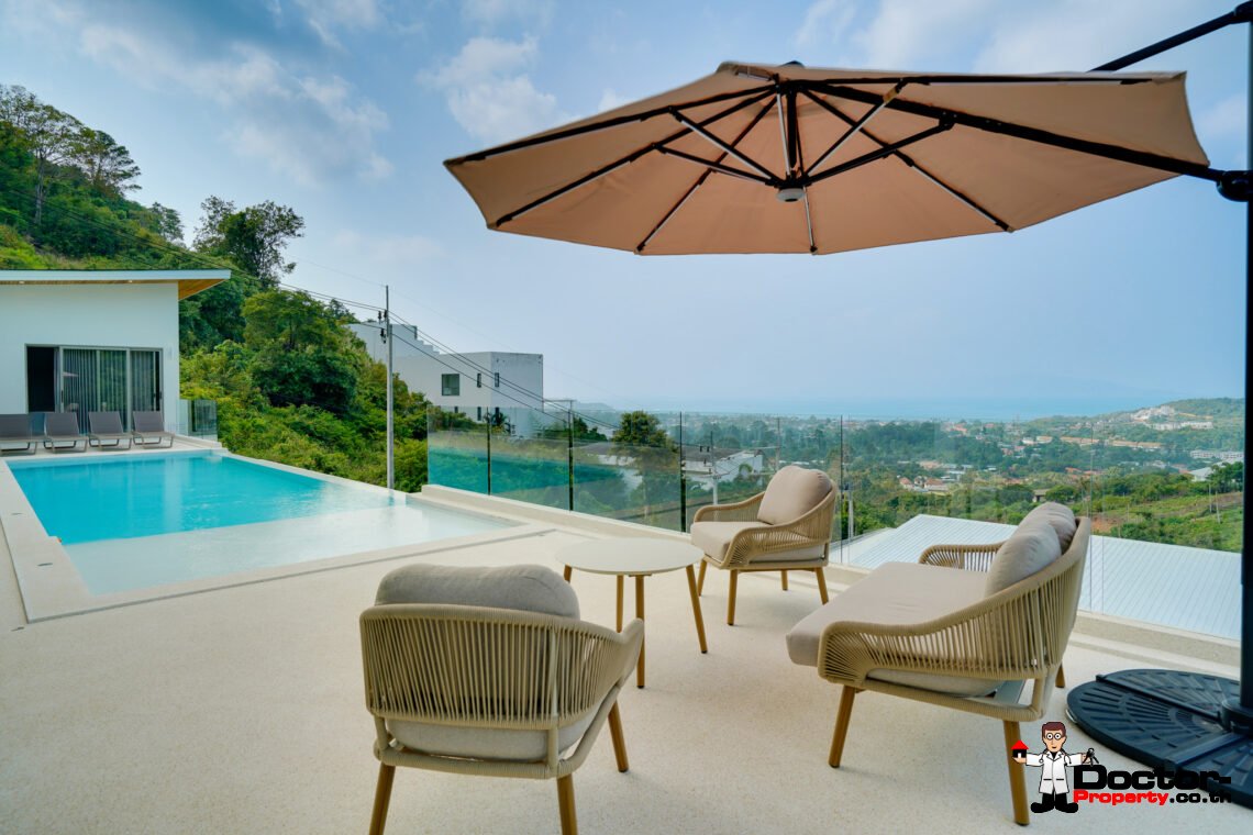 Modern 3 Bedroom Pool Villa with Sea View in Bo Phut, Koh Samui – For Sale