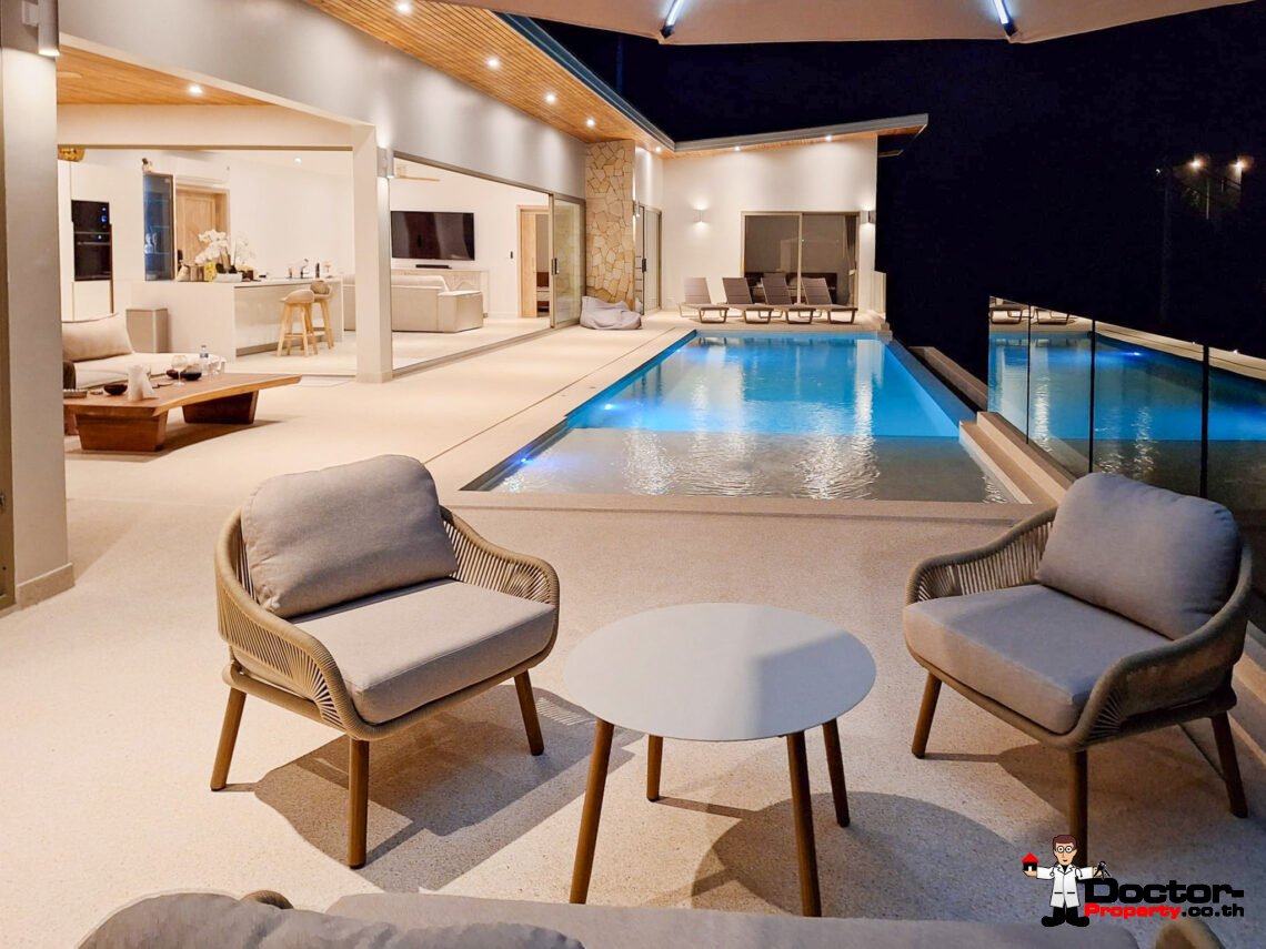 Modern 3 Bedroom Pool Villa with Sea View in Bo Phut, Koh Samui – For Sale