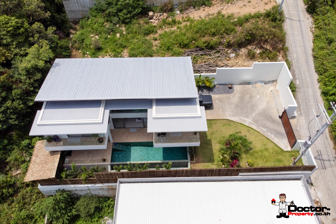 3 Bedroom Pool Villa with Partial Sea View in Bo Phut, Koh Samui – For Sale