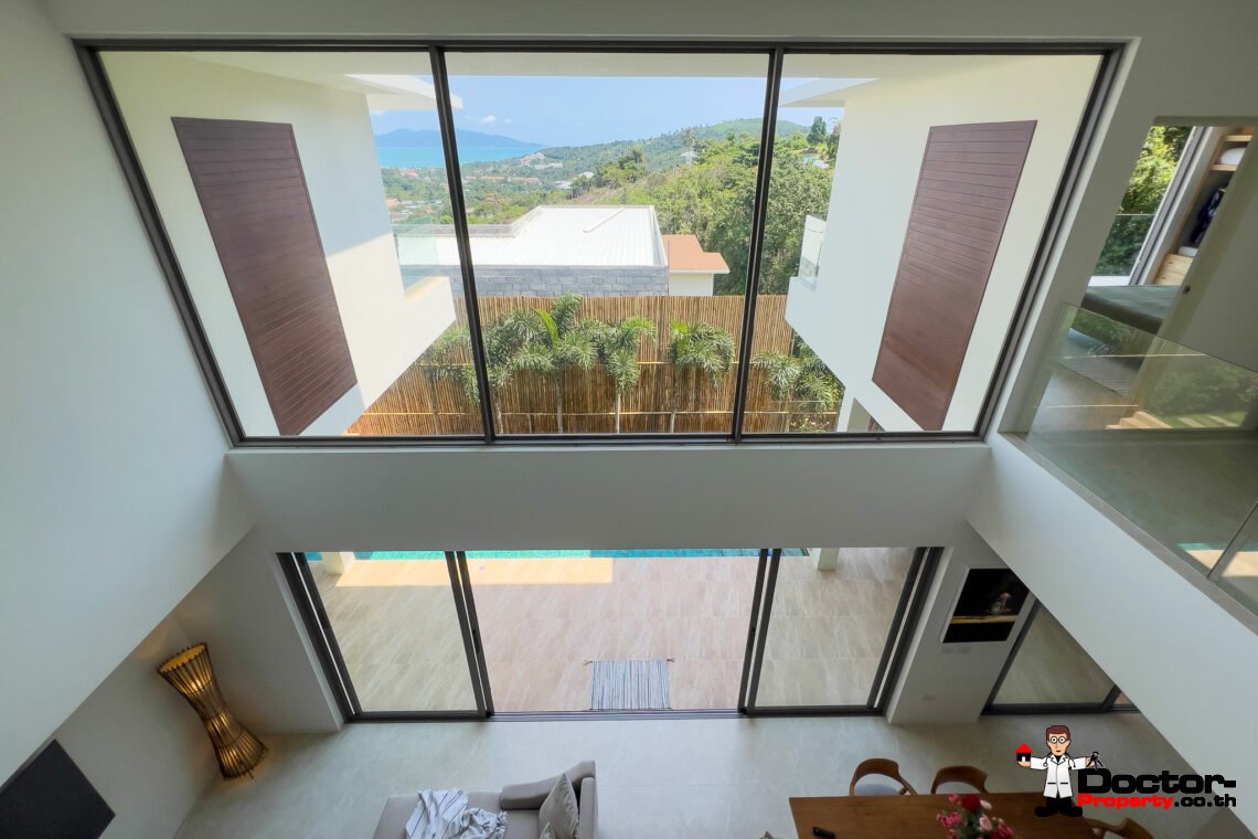 3 Bedroom Pool Villa with Partial Sea View in Bo Phut, Koh Samui – For Sale