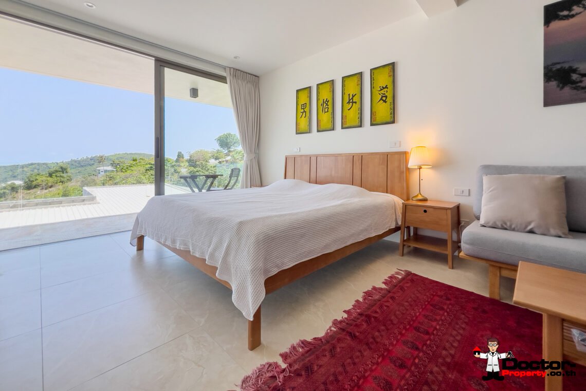 3 Bedroom Pool Villa with Partial Sea View in Bo Phut, Koh Samui – For Sale