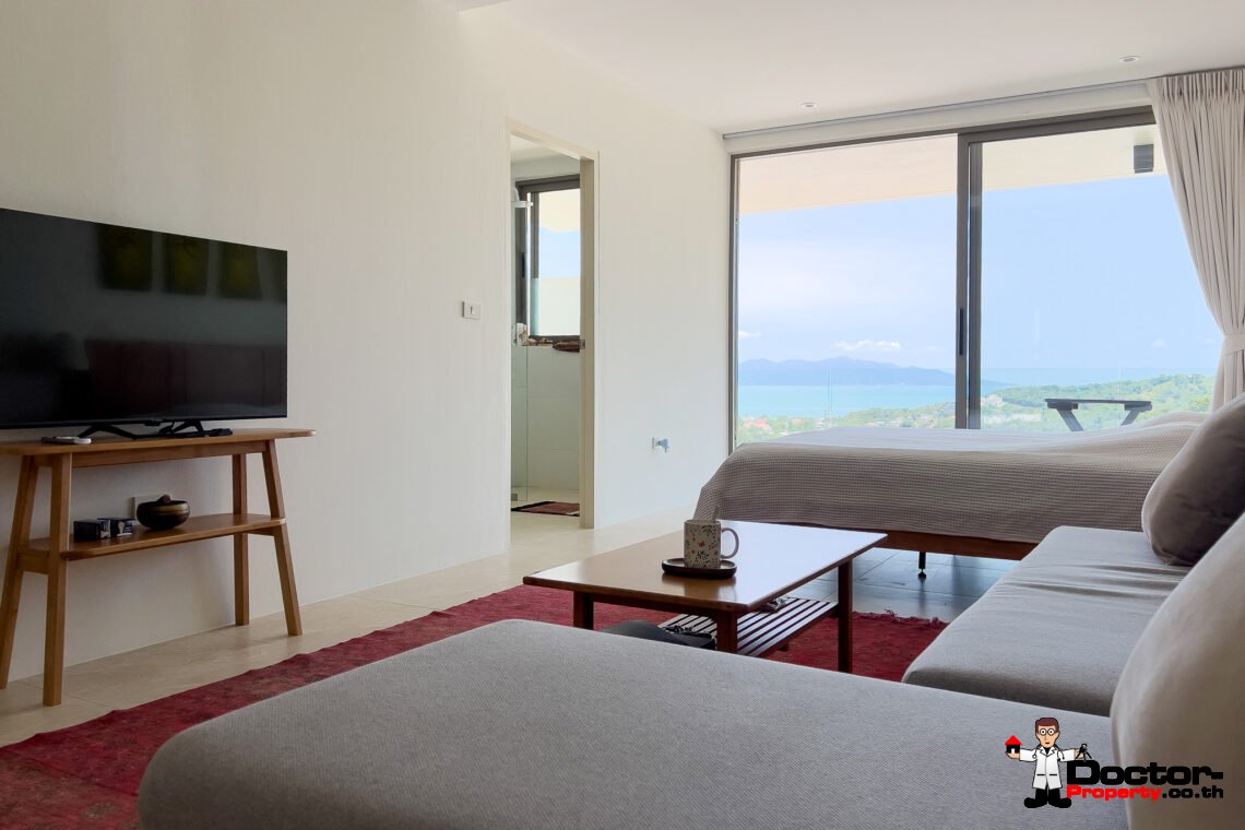 3 Bedroom Pool Villa with Partial Sea View in Bo Phut, Koh Samui – For Sale