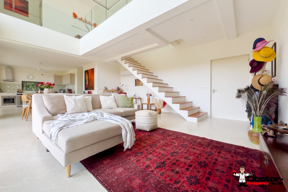 3 Bedroom Pool Villa with Partial Sea View in Bo Phut, Koh Samui – For Sale