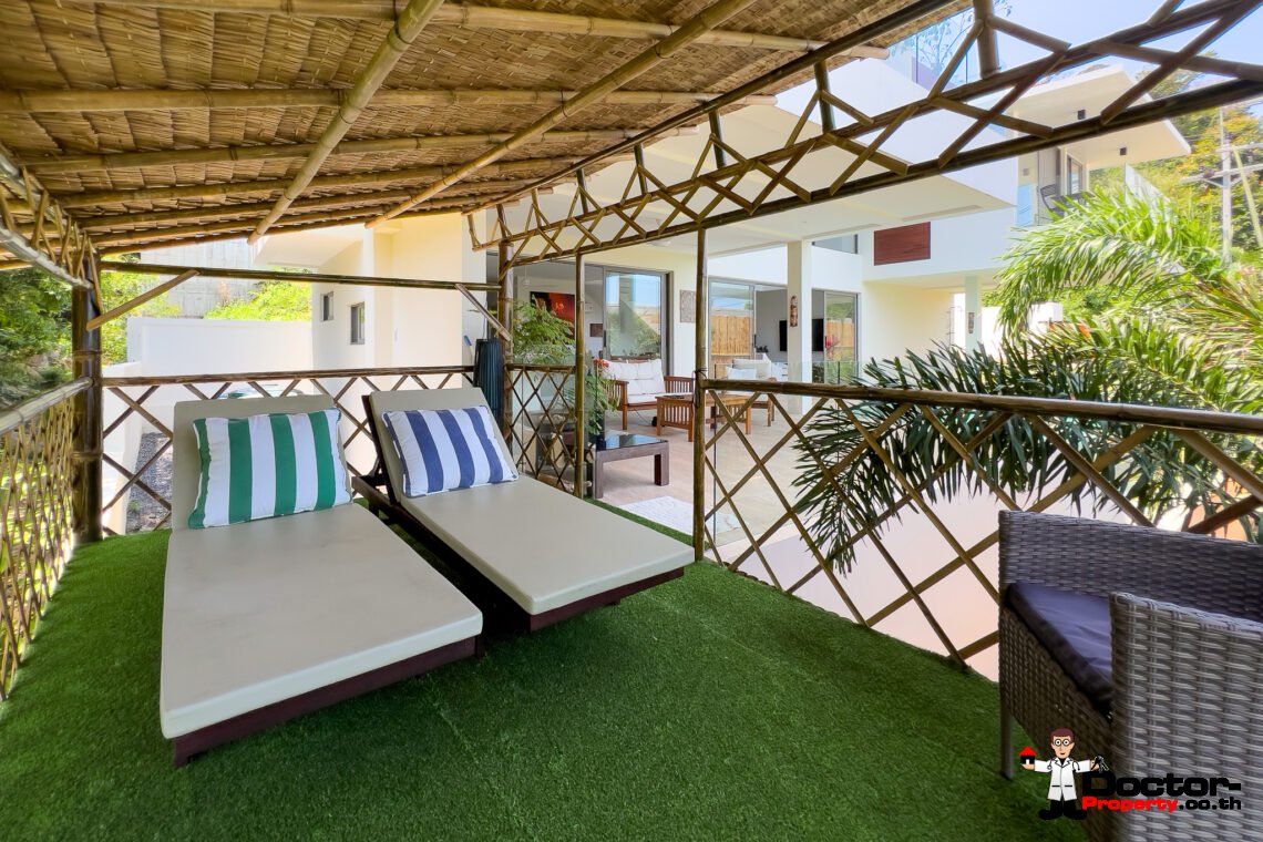 3 Bedroom Pool Villa with Partial Sea View in Bo Phut, Koh Samui – For Sale