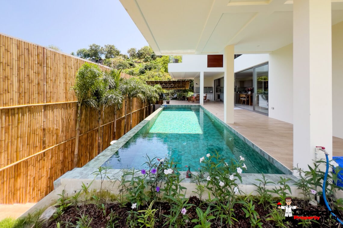 3 Bedroom Pool Villa with Partial Sea View in Bo Phut, Koh Samui – For Sale
