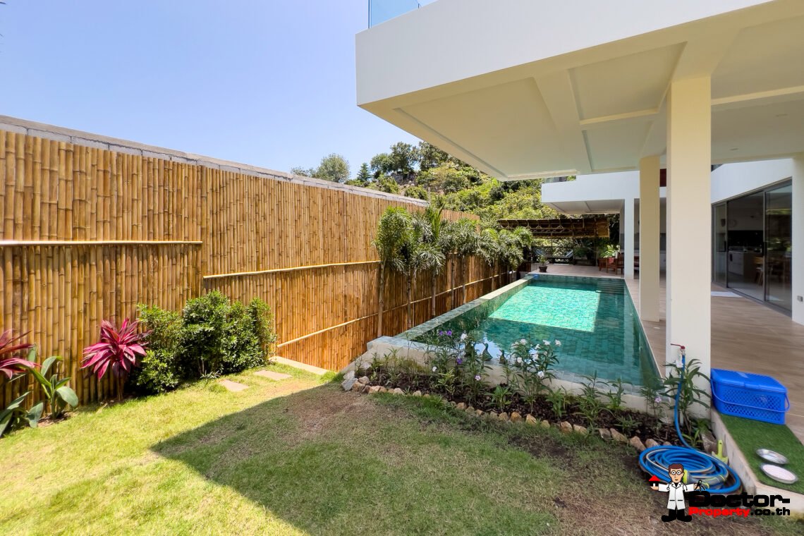 3 Bedroom Pool Villa with Partial Sea View in Bo Phut, Koh Samui – For Sale