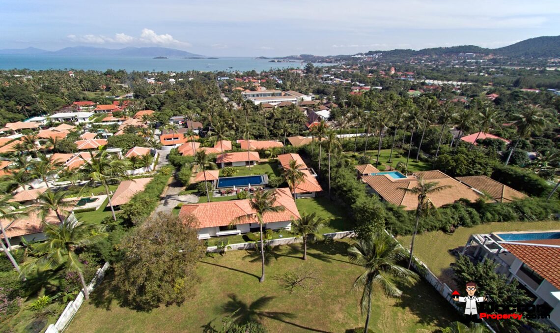 Spacious 3 Bedroom Pool Villa with Sea View in Bang Rak, Koh Samui – For Sale