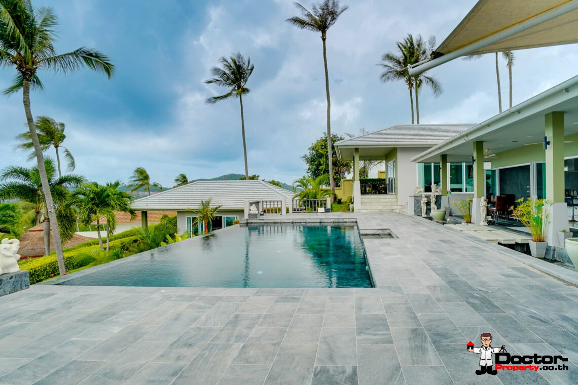 Spacious 3 Bedroom Pool Villa with Sea View in Bang Rak, Koh Samui – For Sale