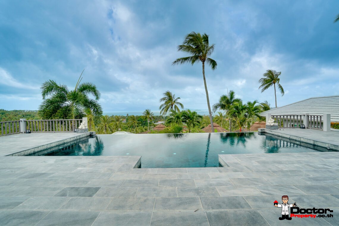 Spacious 3 Bedroom Pool Villa with Sea View in Bang Rak, Koh Samui – For Sale