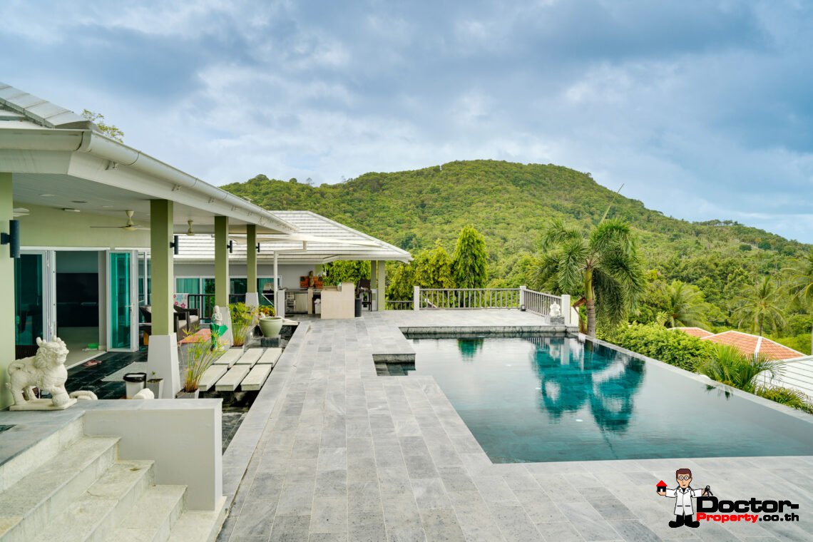 Spacious 3 Bedroom Pool Villa with Sea View in Bang Rak, Koh Samui – For Sale