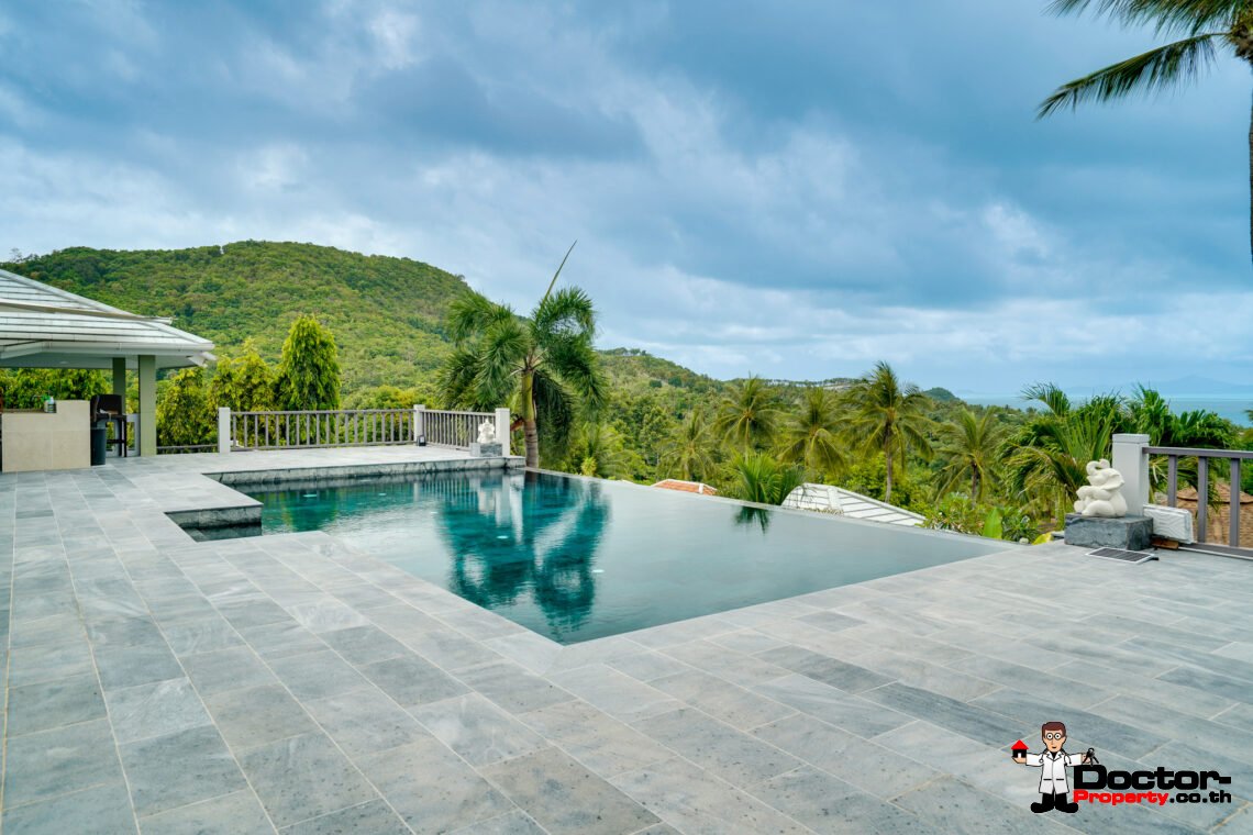 Spacious 3 Bedroom Pool Villa with Sea View in Bang Rak, Koh Samui – For Sale