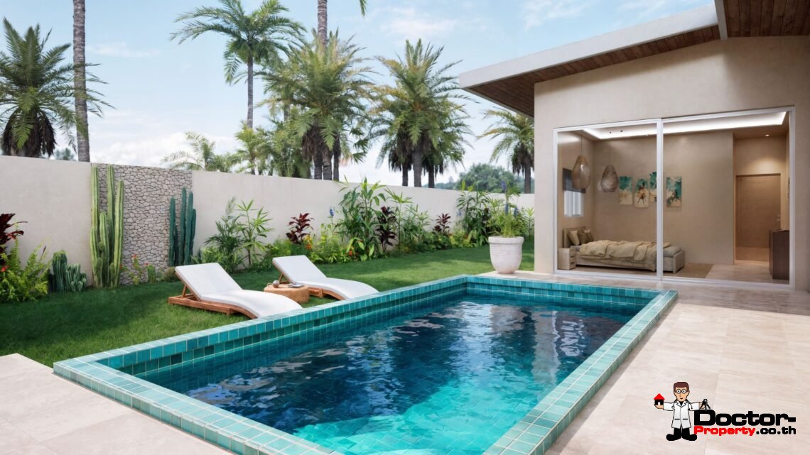 3 Bedroom Tropical Villa with Garden View in Mae Nam, Koh Samui – For Sale