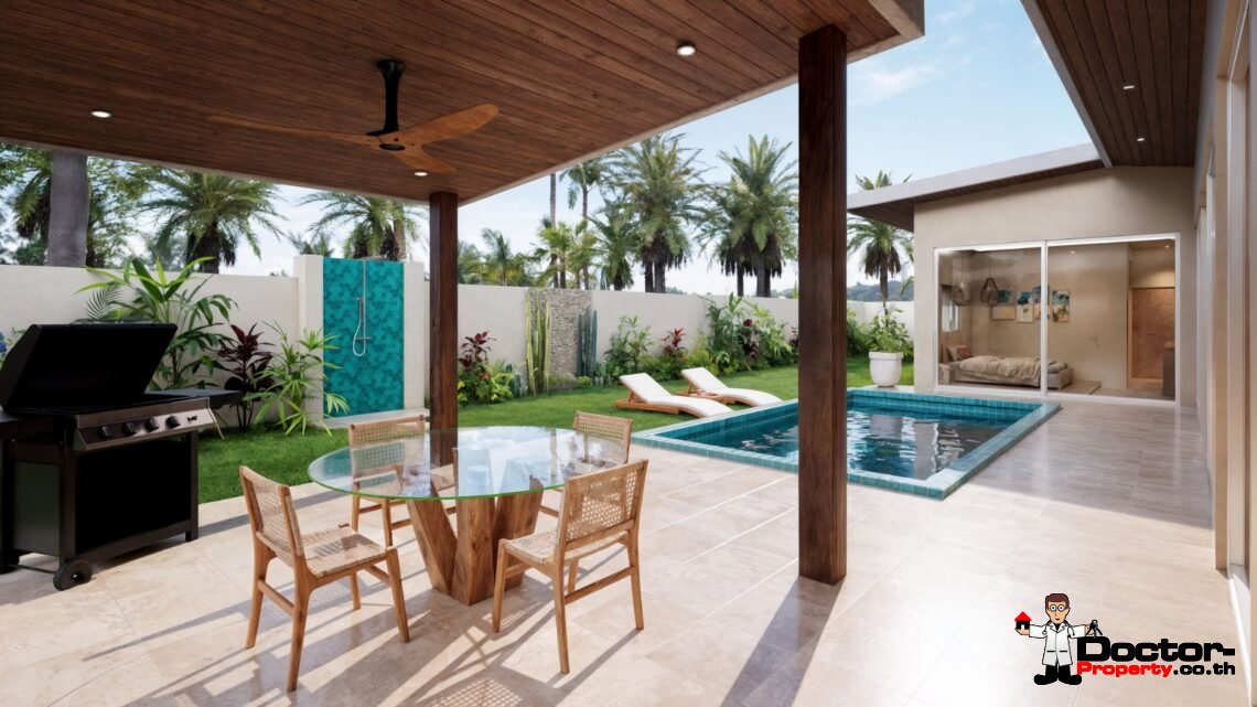 3 Bedroom Tropical Villa with Garden View in Mae Nam, Koh Samui – For Sale