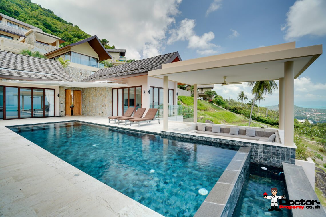 Luxury 3 Bedroom Pool Villa with Sea View in Chaweng Noi, Koh Samui – For Sale