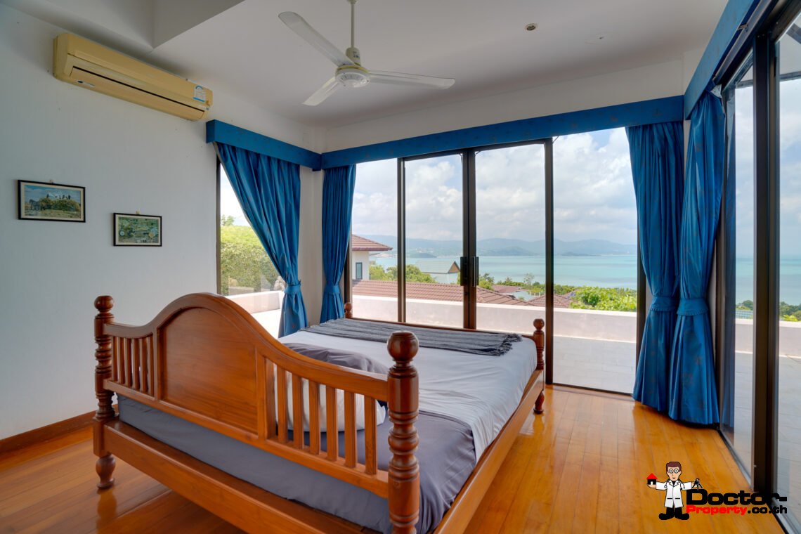 3 Bedroom Villa with Stunning Sea View in Plai Laem, Koh Samui – For Sale