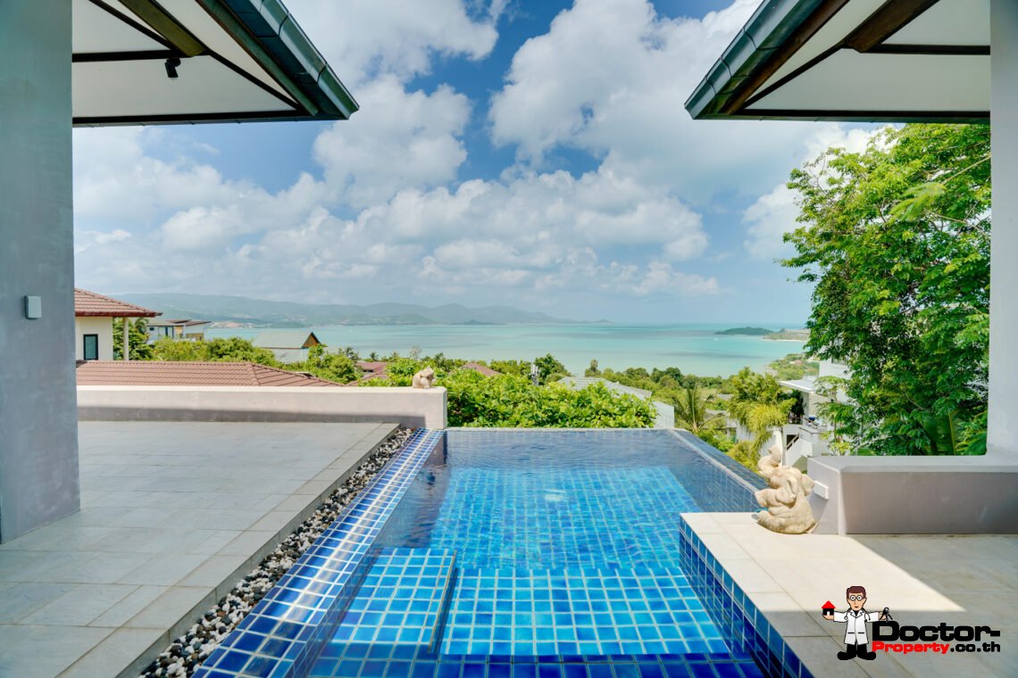 3 Bedroom Villa with Stunning Sea View in Plai Laem, Koh Samui – For Sale