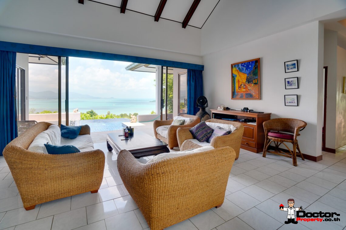 3 Bedroom Villa with Stunning Sea View in Plai Laem, Koh Samui – For Sale