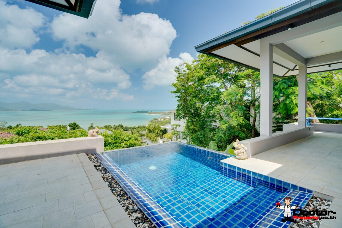 3 Bedroom Villa with Stunning Sea View in Plai Laem, Koh Samui – For Sale