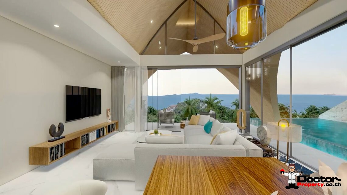 New Luxury 3-Bedroom Sea View Villa – Bang Por, Koh Samui – For Sale