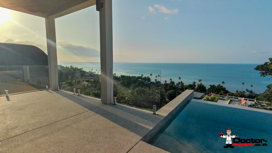 New 3-Bedroom Sea View Villa – Bang Por, Koh Samui – For Sale