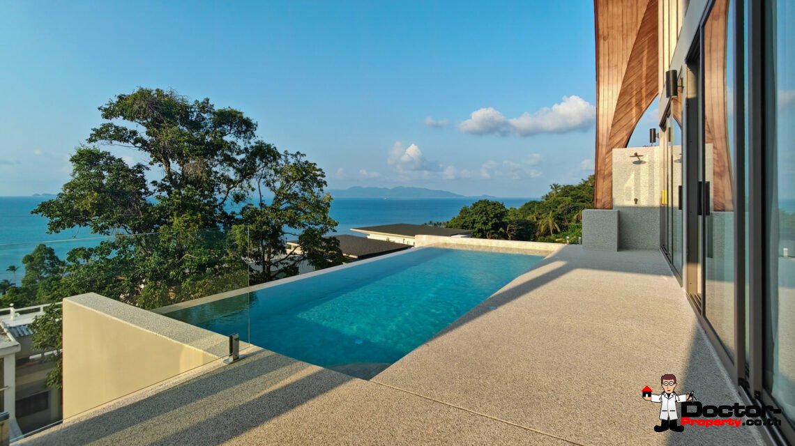 New 3-Bedroom Sea View Villa – Bang Por, Koh Samui – For Sale
