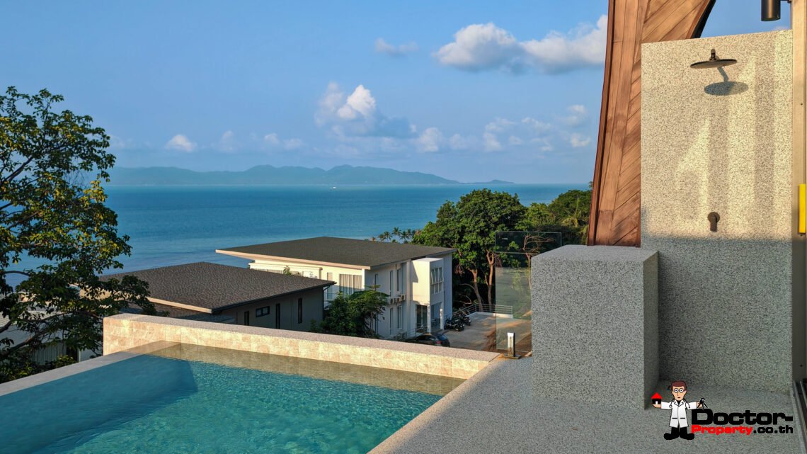 New 3-Bedroom Sea View Villa – Bang Por, Koh Samui – For Sale