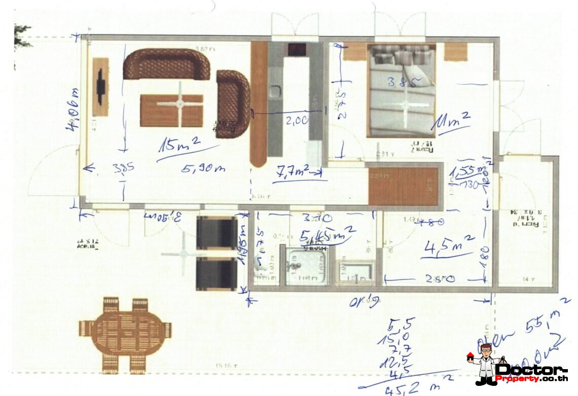 Tropical 3 Bedroom Villa Walk to the Beach in Bang Por, Koh Samui – For Sale