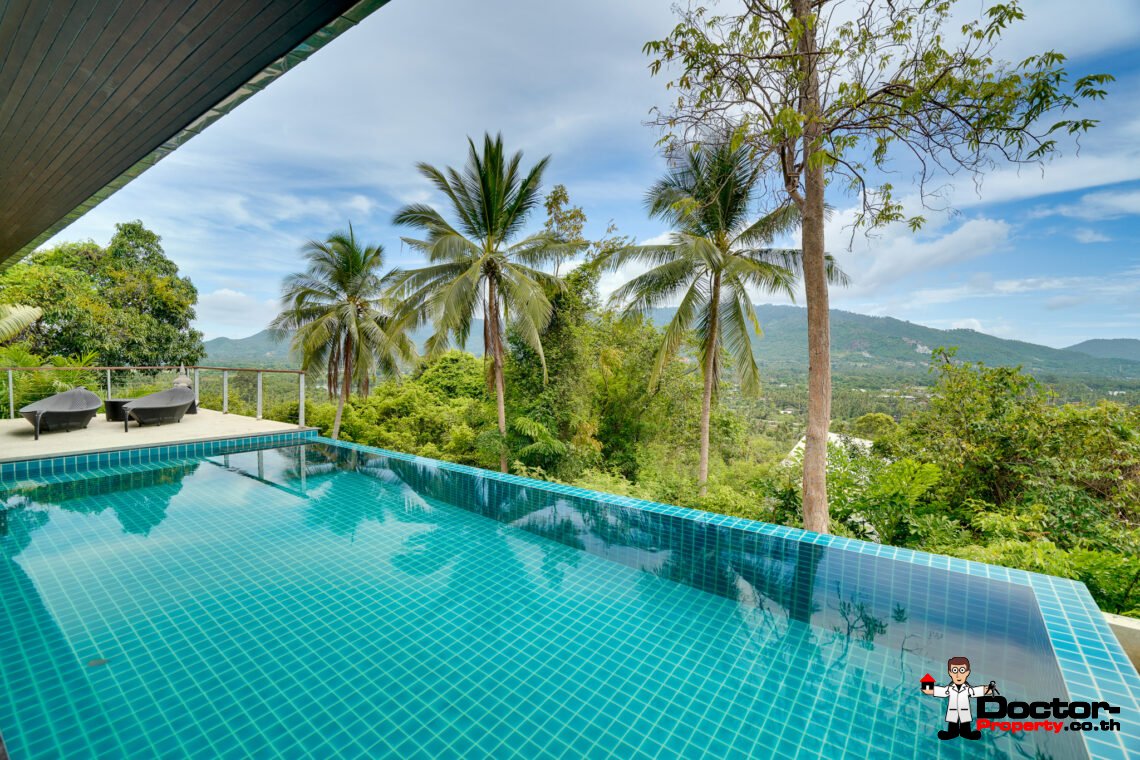 Tropical 2 Bedroom Pool Villa with Sea View in Laem Set, Koh Samui – For Sale