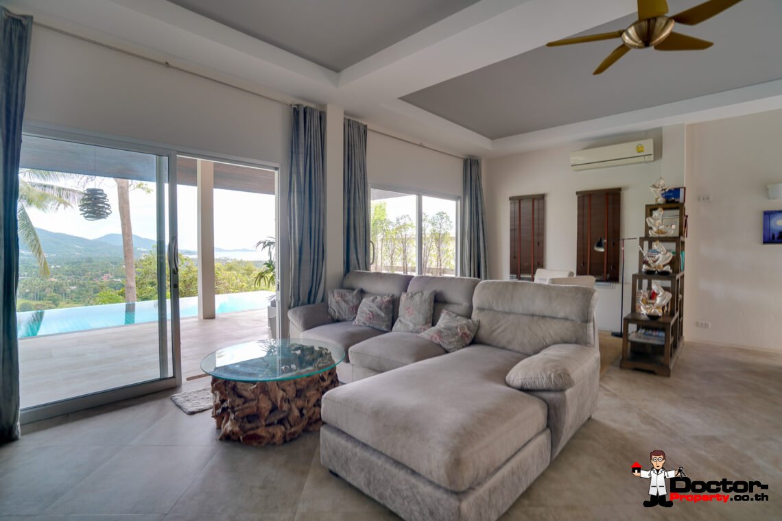 Tropical 2 Bedroom Pool Villa with Sea View in Laem Set, Koh Samui – For Sale