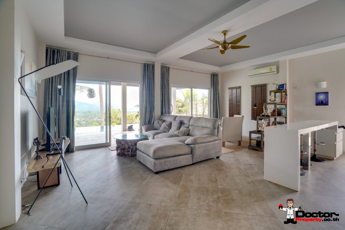 Tropical 2 Bedroom Pool Villa with Sea View in Laem Set, Koh Samui – For Sale