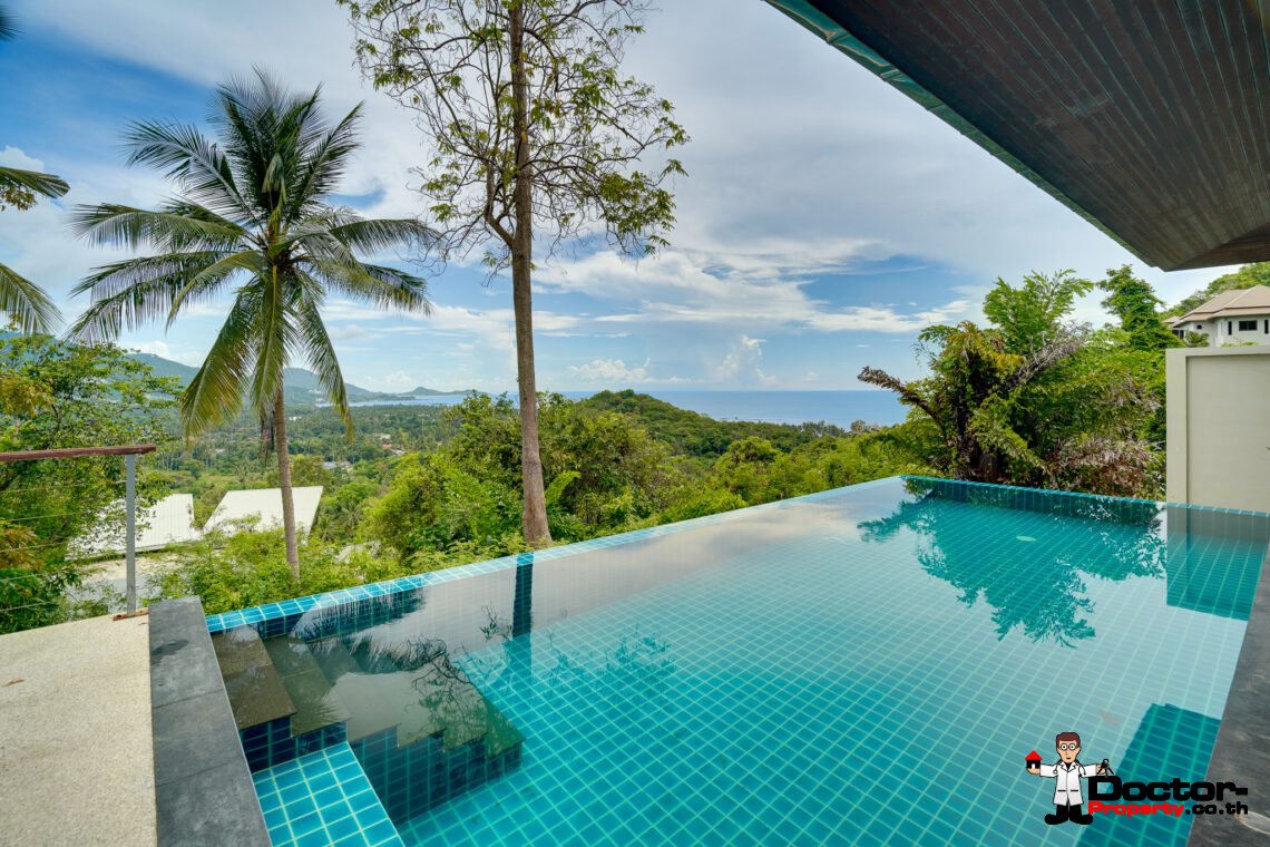 Tropical 2 Bedroom Pool Villa with Sea View in Laem Set, Koh Samui – For Sale