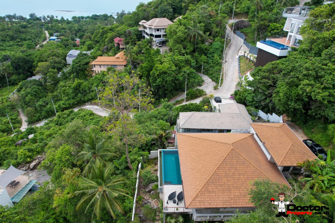 Tropical 2 Bedroom Pool Villa with Sea View in Laem Set, Koh Samui – For Sale