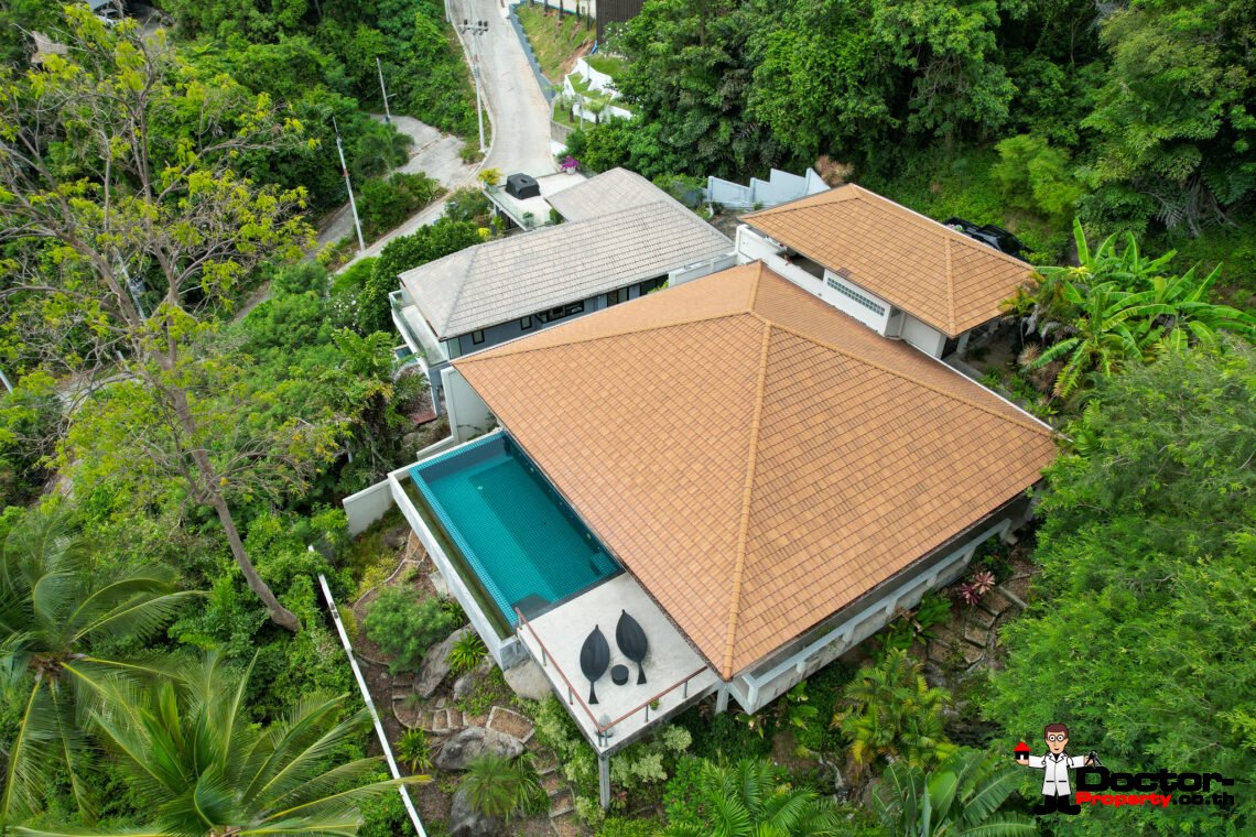 Tropical 2 Bedroom Pool Villa with Sea View in Laem Set, Koh Samui – For Sale