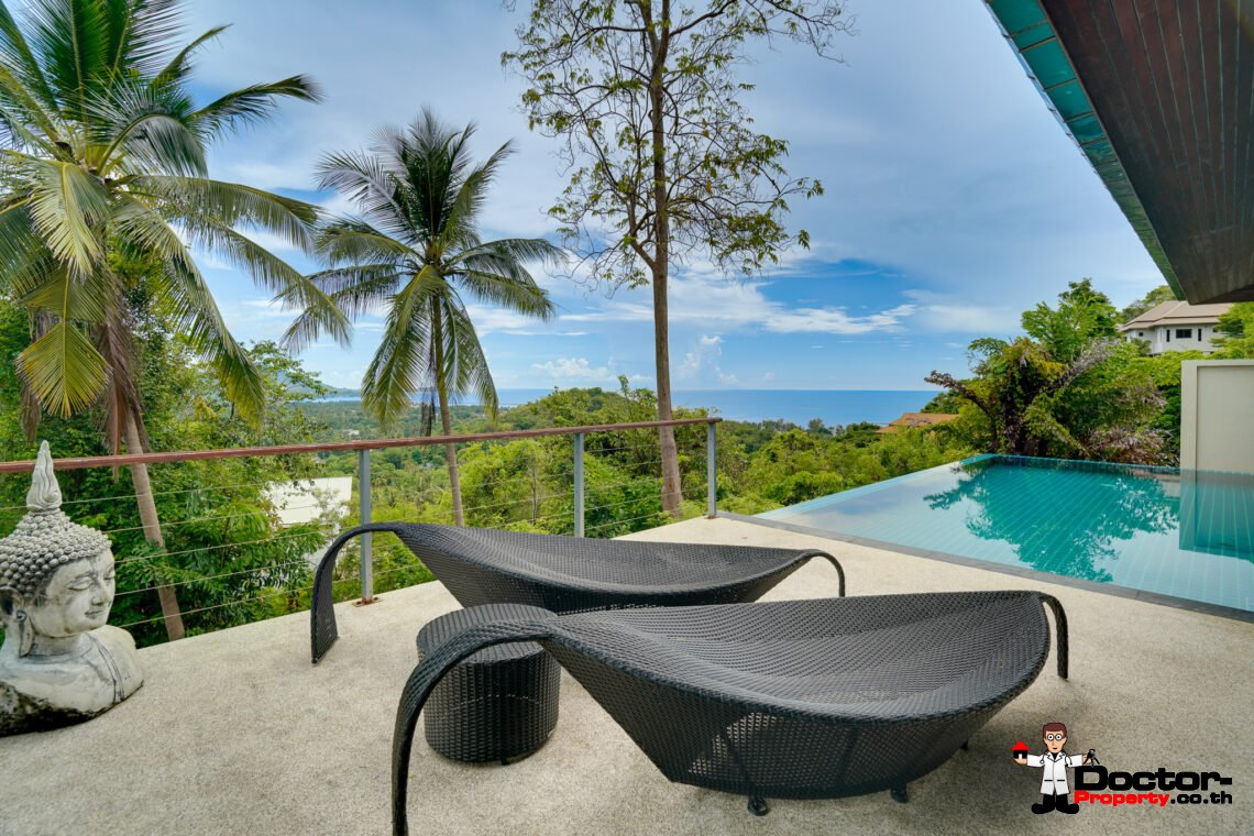 Tropical 2 Bedroom Pool Villa with Sea View in Laem Set, Koh Samui – For Sale